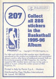 1995-96 Panini Stickers #207 Larry Stewart  Back