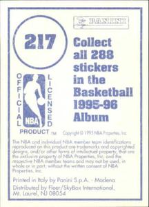 1995-96 Panini Stickers #217 Terry Dehere  Back