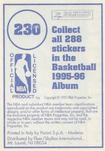 1995-96 Panini Stickers #230 Eddie Jones  Back
