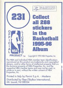 1995-96 Panini Stickers #231 Lakers Team Logo  Back
