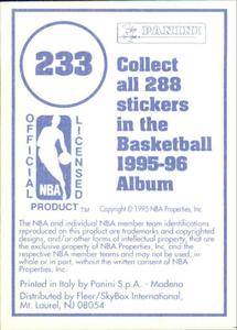 1995-96 Panini Stickers #233 Sedale Threatt  Back