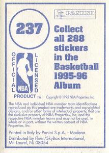 1995-96 Panini Stickers #237 Kevin Johnson  Back