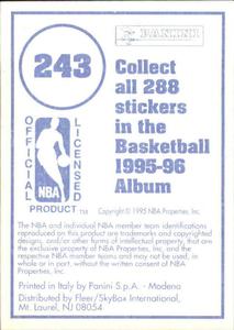 1995-96 Panini Stickers #243 Wayman Tisdale  Back