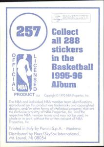 1995-96 Panini Stickers #257 Mitch Richmond  Back