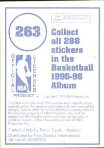 1995-96 Panini Stickers #263 Hersey Hawkins  Back