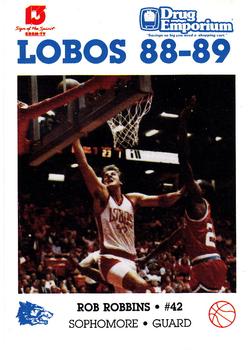 1988-89 New Mexico Lobos #12 Rob Robbins  Front