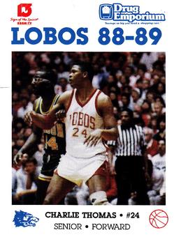 1988-89 New Mexico Lobos #14 Charlie Thomas  Front