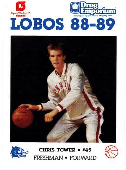 1988-89 New Mexico Lobos #15 Chris Tower  Front