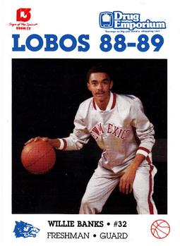 1988-89 New Mexico Lobos #2 Willie Banks  Front