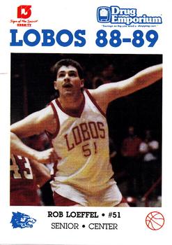 1988-89 New Mexico Lobos #5 Rob Loeffel  Front
