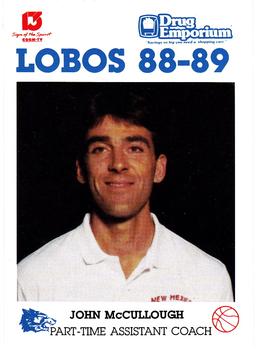1988-89 New Mexico Lobos #8 John McCullough Front