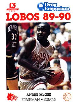 1989-90 New Mexico Lobos #10 Andre McGee  Front