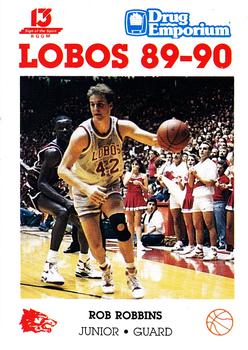 1989-90 New Mexico Lobos #14 Rob Robbins  Front