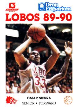 1989-90 New Mexico Lobos #15 Omar Sierra  Front