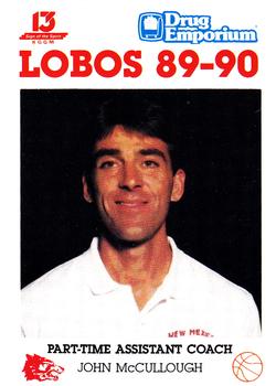 1989-90 New Mexico Lobos #9 John McCullough Front
