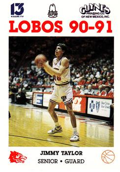 1990-91 New Mexico Lobos #15 Jimmy Taylor  Front