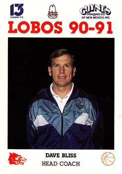 1990-91 New Mexico Lobos #3 Dave Bliss Front