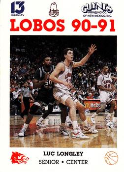 1990-91 New Mexico Lobos #6 Luc Longley  Front