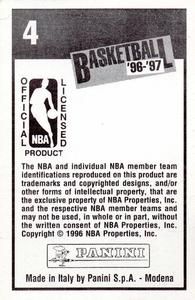 1996-97 Panini Stickers #4 Dana Barros Back