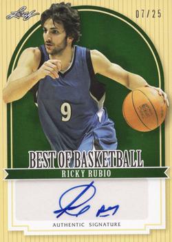 2011-12 Leaf Best of Basketball Autographs - Green #RR1 Ricky Rubio Front