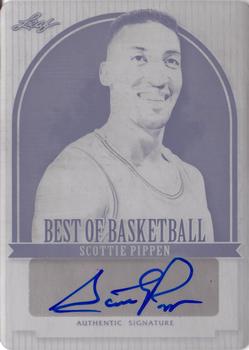 2011-12 Leaf Best of Basketball Autographs - Printing Plates Black #SP1a Scottie Pippen Front