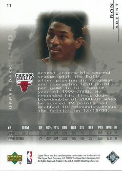 2000-01 Upper Deck Black Diamond #11 Ron Artest Back