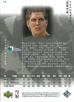 2000-01 Upper Deck Black Diamond #17 Dirk Nowitzki Back