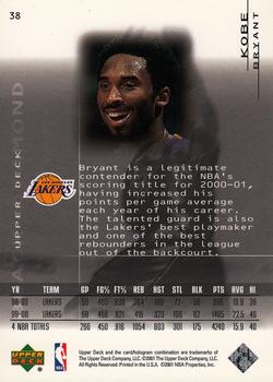 2000-01 Upper Deck Black Diamond #38 Kobe Bryant Back