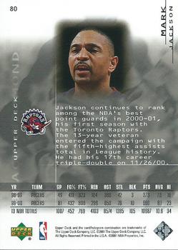 2000-01 Upper Deck Black Diamond #80 Mark Jackson Back