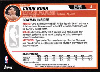 2007-08 Bowman #4 Chris Bosh Back