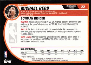 2007-08 Bowman #22 Michael Redd Back