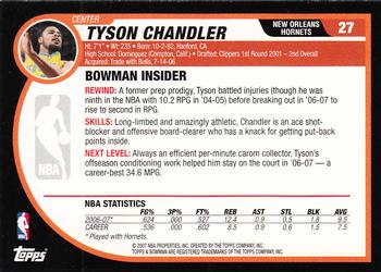 2007-08 Bowman #27 Tyson Chandler Back