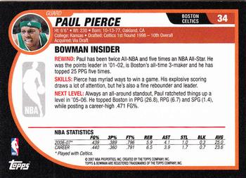 2007-08 Bowman #34 Paul Pierce Back