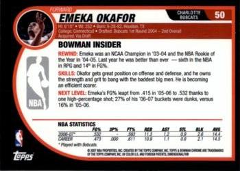 2007-08 Bowman #50 Emeka Okafor Back