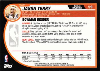 2007-08 Bowman #59 Jason Terry Back