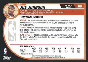 2007-08 Bowman #60 Joe Johnson Back
