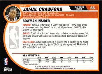 2007-08 Bowman #66 Jamal Crawford Back
