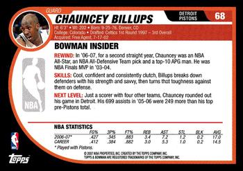 2007-08 Bowman #68 Chauncey Billups Back