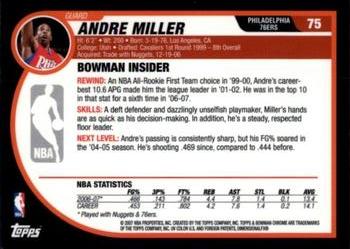 2007-08 Bowman #75 Andre Miller Back