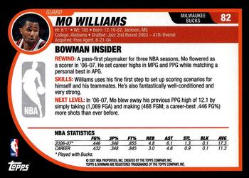 2007-08 Bowman #82 Mo Williams Back