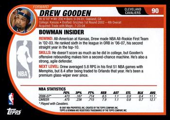 2007-08 Bowman #90 Drew Gooden Back
