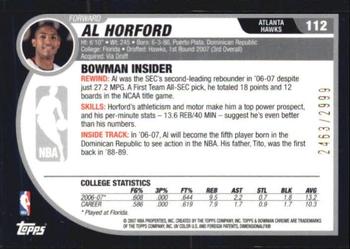 2007-08 Bowman #112 Al Horford Back