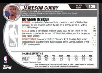 2007-08 Bowman #136 Jameson Curry Back