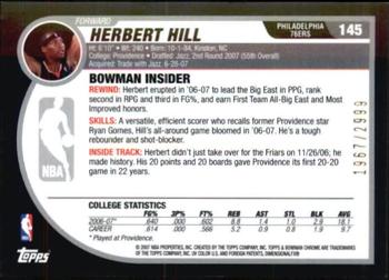 2007-08 Bowman #145 Herbert Hill Back