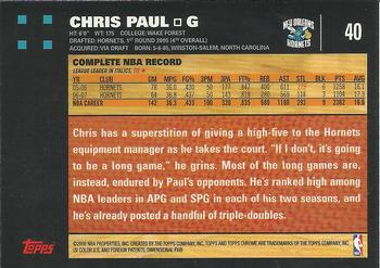 2007-08 Topps Chrome #40 Chris Paul Back