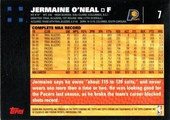 2007-08 Topps Chrome #7 Jermaine O'Neal Back