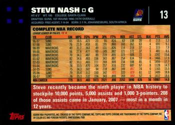 2007-08 Topps Chrome #13 Steve Nash Back
