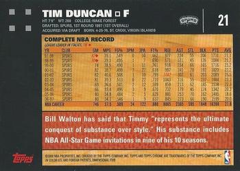 2007-08 Topps Chrome #21 Tim Duncan Back