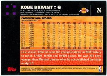 2007-08 Topps Chrome #24 Kobe Bryant Back