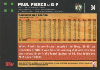2007-08 Topps Chrome #34 Paul Pierce Back